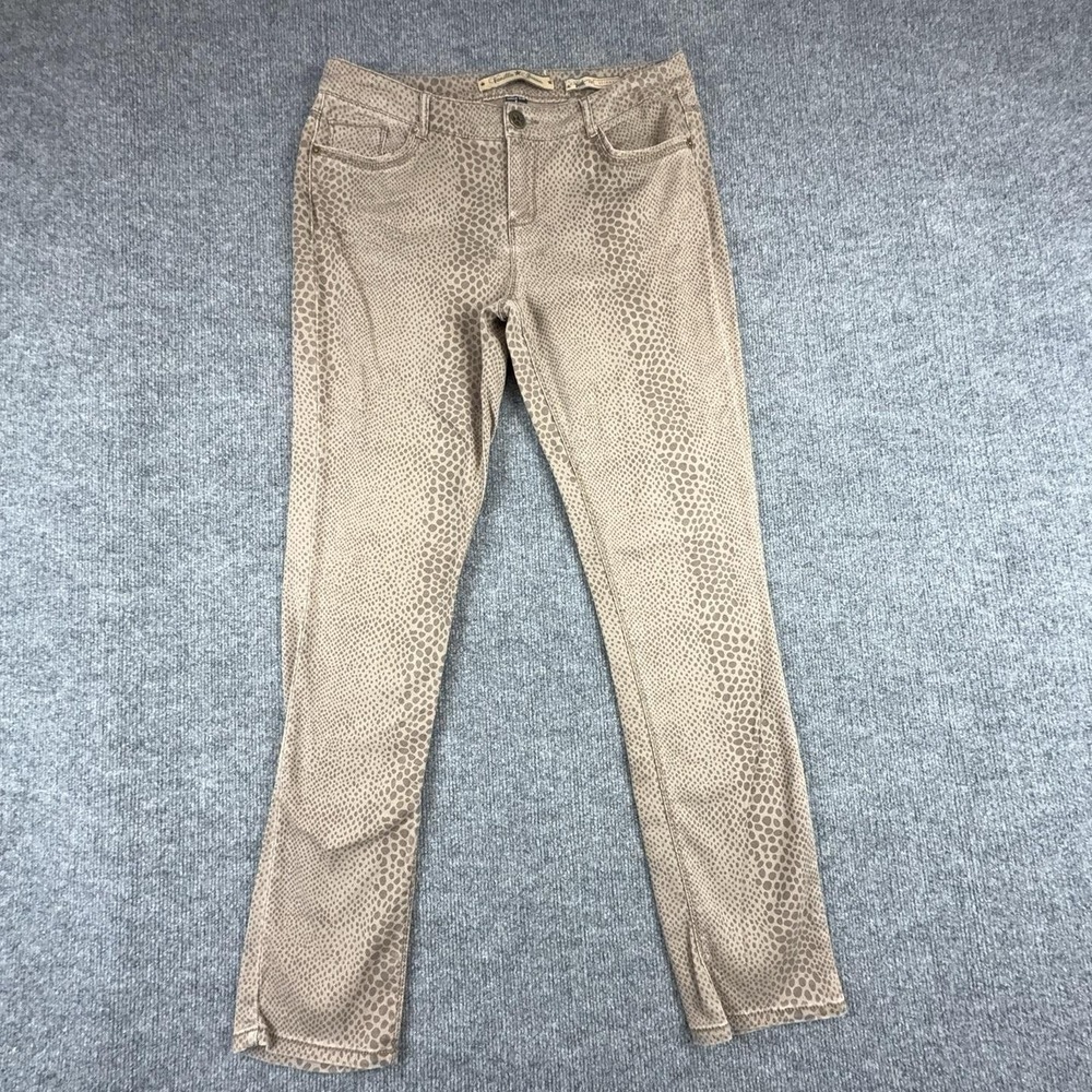 Vanilla Star Jeans Juniors 8 Beige Animal Print Mid Rise Skinny M2482-428